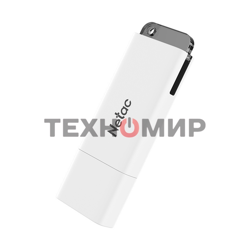 Флешка USB Netac U185 (NT03U185N-016G-20WH), 16Gb, USB 2.0, R/W 25/10, белый/серый