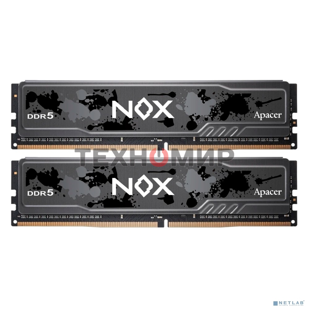 Оперативная память Apacer Nox, DDR5, 32Gb (2x16Gb), 6000MHz, CL40, DIMM, радиатор, черный