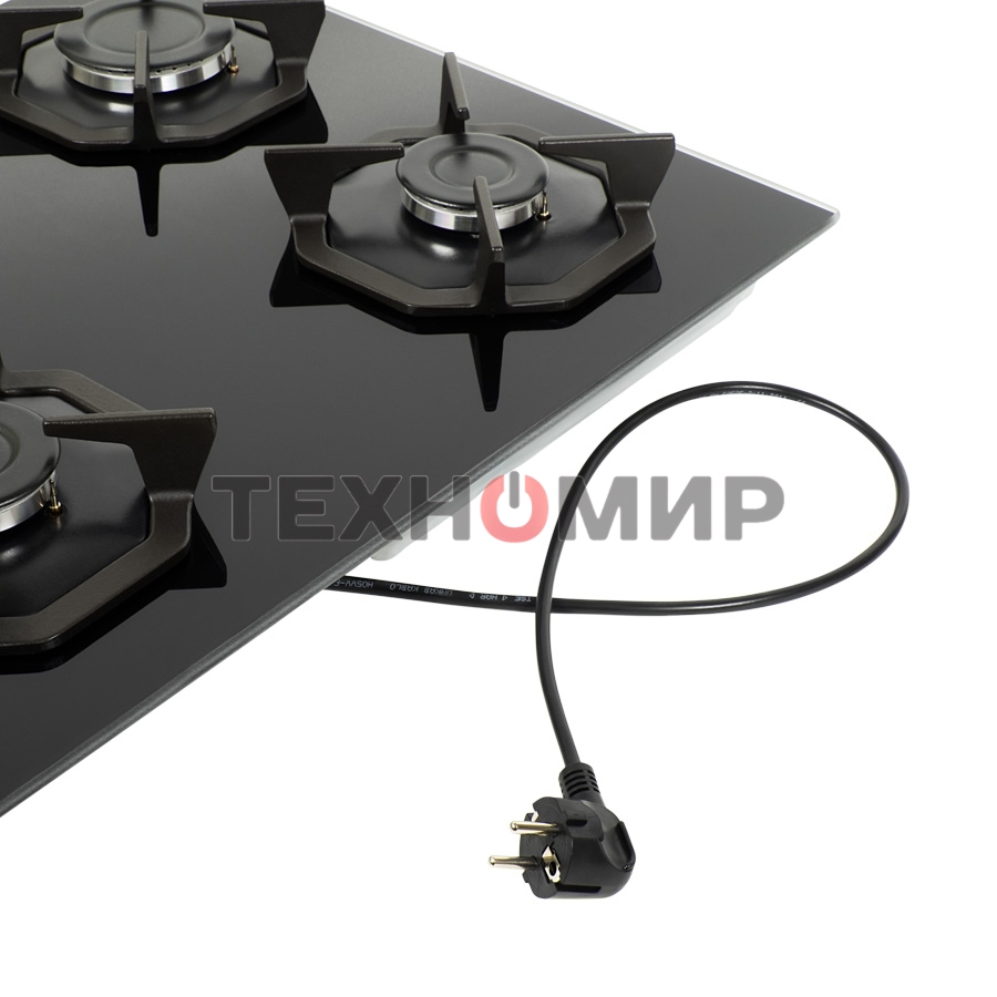 Газовая варочная панель Maunfeld EGHG.64.2CB/G, 4 конфорки, закаленное стекло, черный