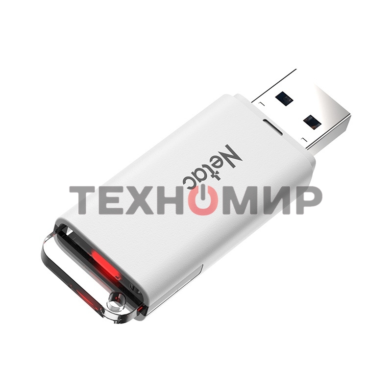 Флешка USB Netac U185 (NT03U185N-016G-20WH), 16Gb, USB 2.0, R/W 25/10, белый/серый