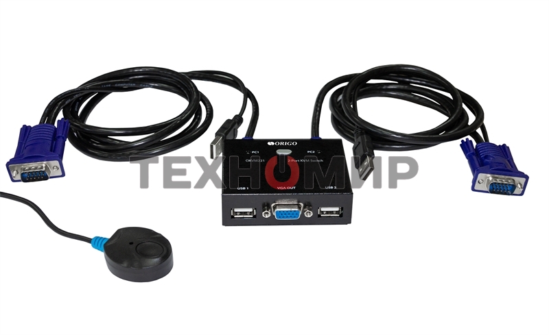 Переключатель KVM 2-портовый ORIGO OKVM221/A1A с портами VGA и USB