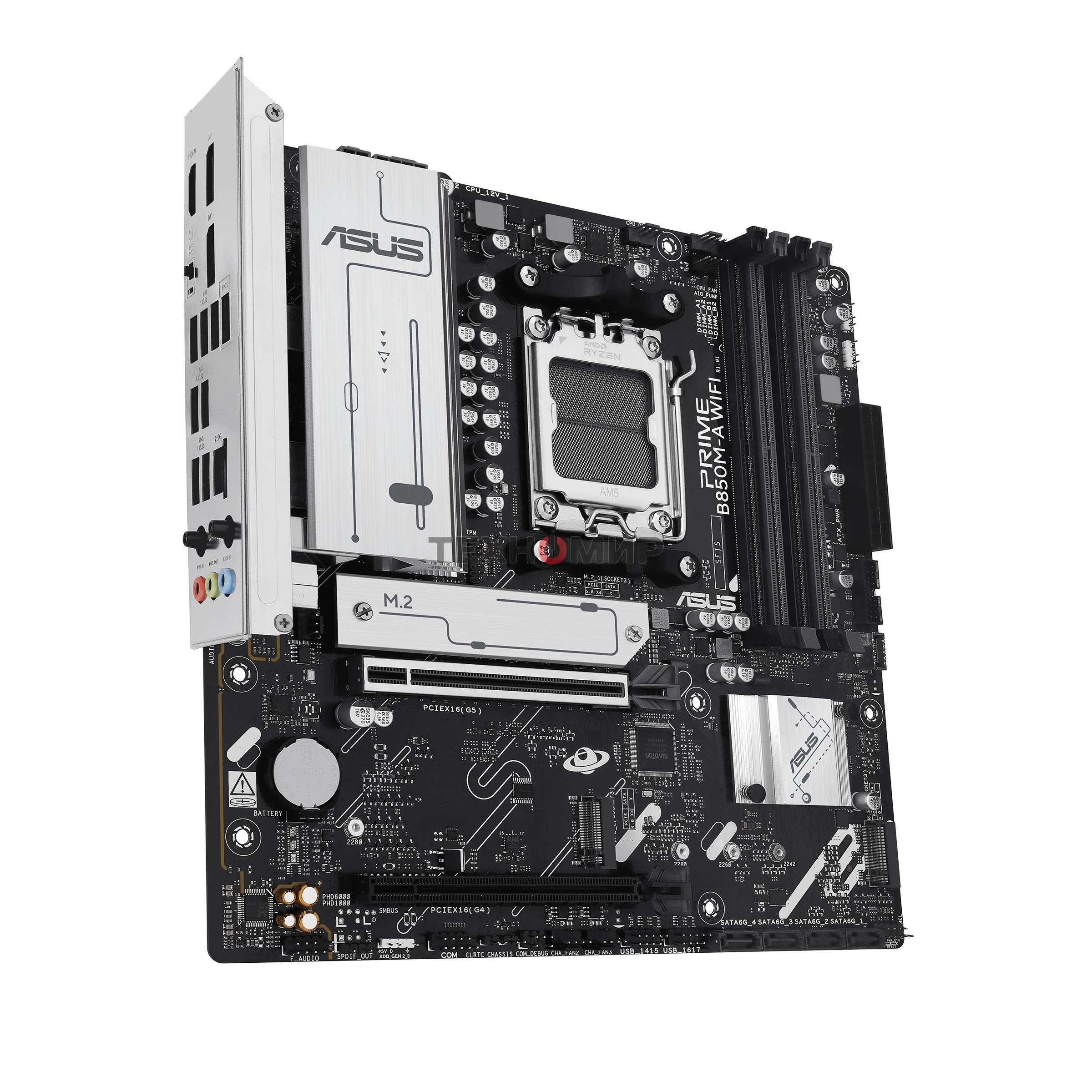 Материнская плата ASUS PRIME B850M-A WIFI, AM5, AMD B850, 4xDDR5, 4xSATA, 3xM.2, 1xPCIe 5.0 x16, 1xPCIe 4.0 x16, 1xHDMI, 2xDP, 1x2.5Gb LAN, Wi-Fi 6E, Bluetooth 5.3, 2xUSB-A 10Gbps, 2xUSB-A 5Gbps, 4xUSB-A 2.0, 3x3.5 мм, 7.1, mATX