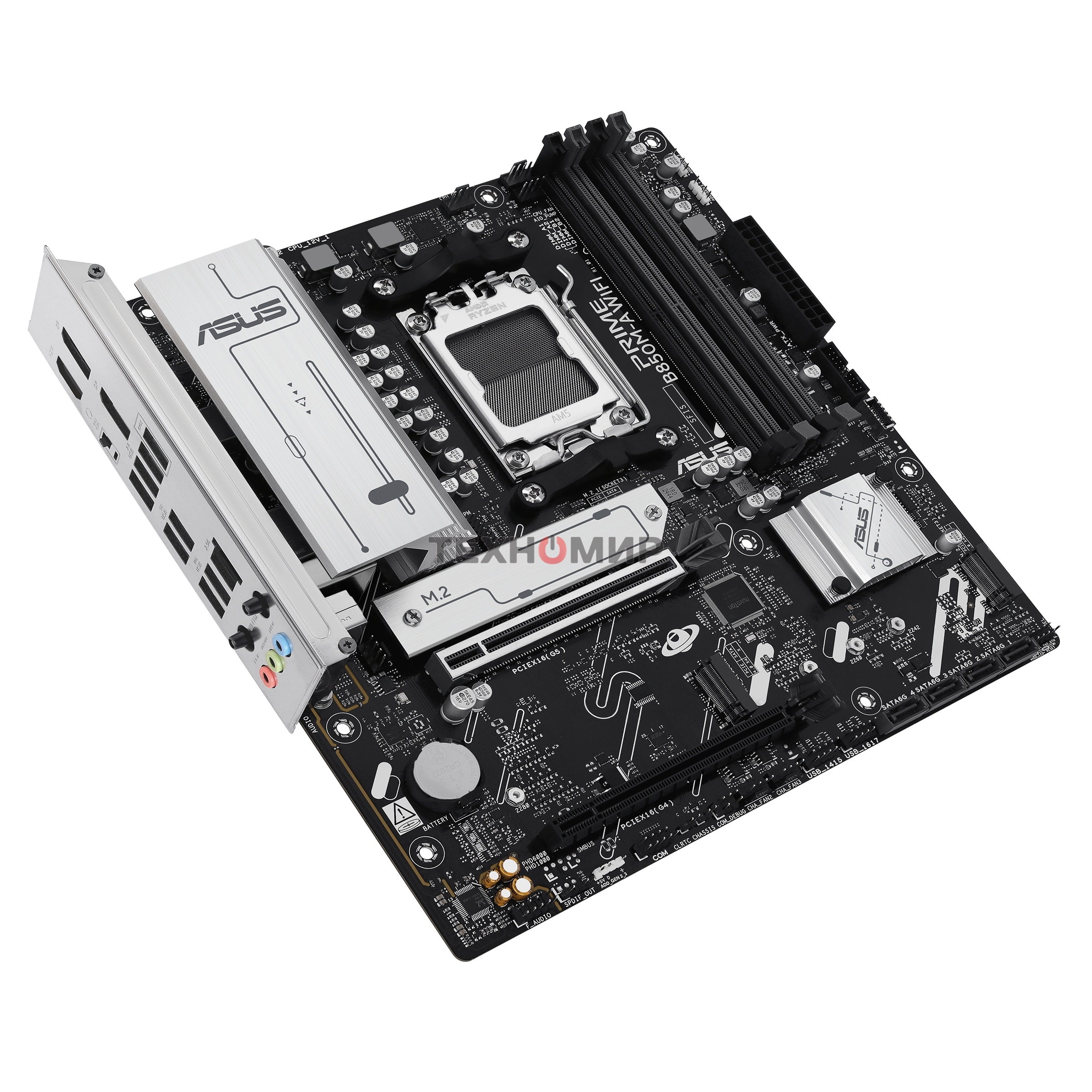 Материнская плата ASUS PRIME B850M-A WIFI, AM5, AMD B850, 4xDDR5, 4xSATA, 3xM.2, 1xPCIe 5.0 x16, 1xPCIe 4.0 x16, 1xHDMI, 2xDP, 1x2.5Gb LAN, Wi-Fi 6E, Bluetooth 5.3, 2xUSB-A 10Gbps, 2xUSB-A 5Gbps, 4xUSB-A 2.0, 3x3.5 мм, 7.1, mATX
