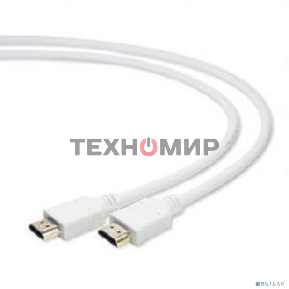 Кабель Cablexpert HDMI CC-HDMI4-W-6, 19M/19M, v2.0, медь, позол.разъемы, экран, 1.8м, белый, пакет