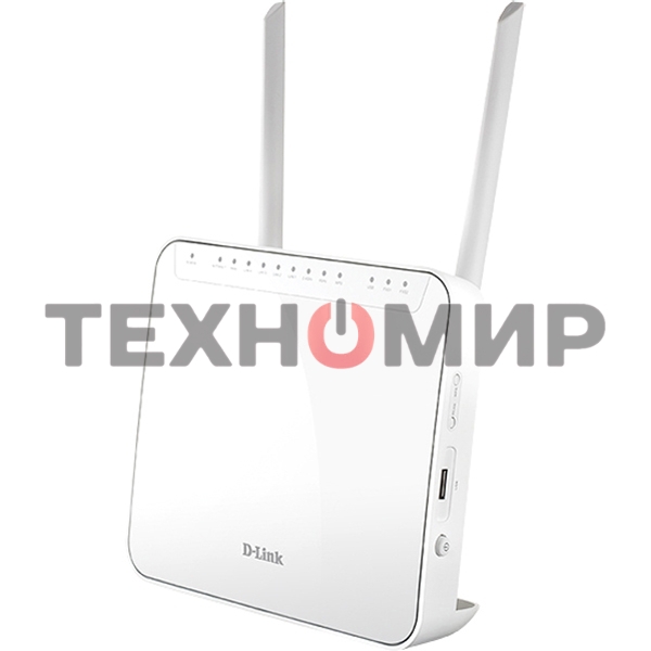 Маршрутизатор DVG-5402G/R1A AC1200 Wi-Fi Router, 1000Base-T WAN, 4x1000Base-T LAN, 2x5dBi external antennas, 2xFXS+USB ports, 3G/LTE support