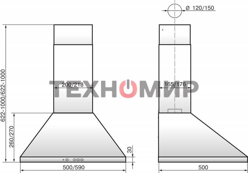 Вытяжка каминная Elikor Вента 60П-650-К3Д белый, 60 см, 650 куб. м/ч, 56 дБ