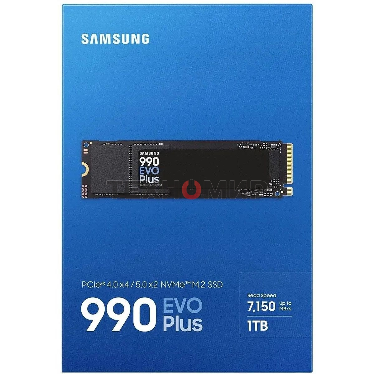 Накопитель SSD Samsung 990 EVO Plus, 1024 Gb, M.2 2280, PCIe 4.0 x4, NVMe, R/W 7150/6300