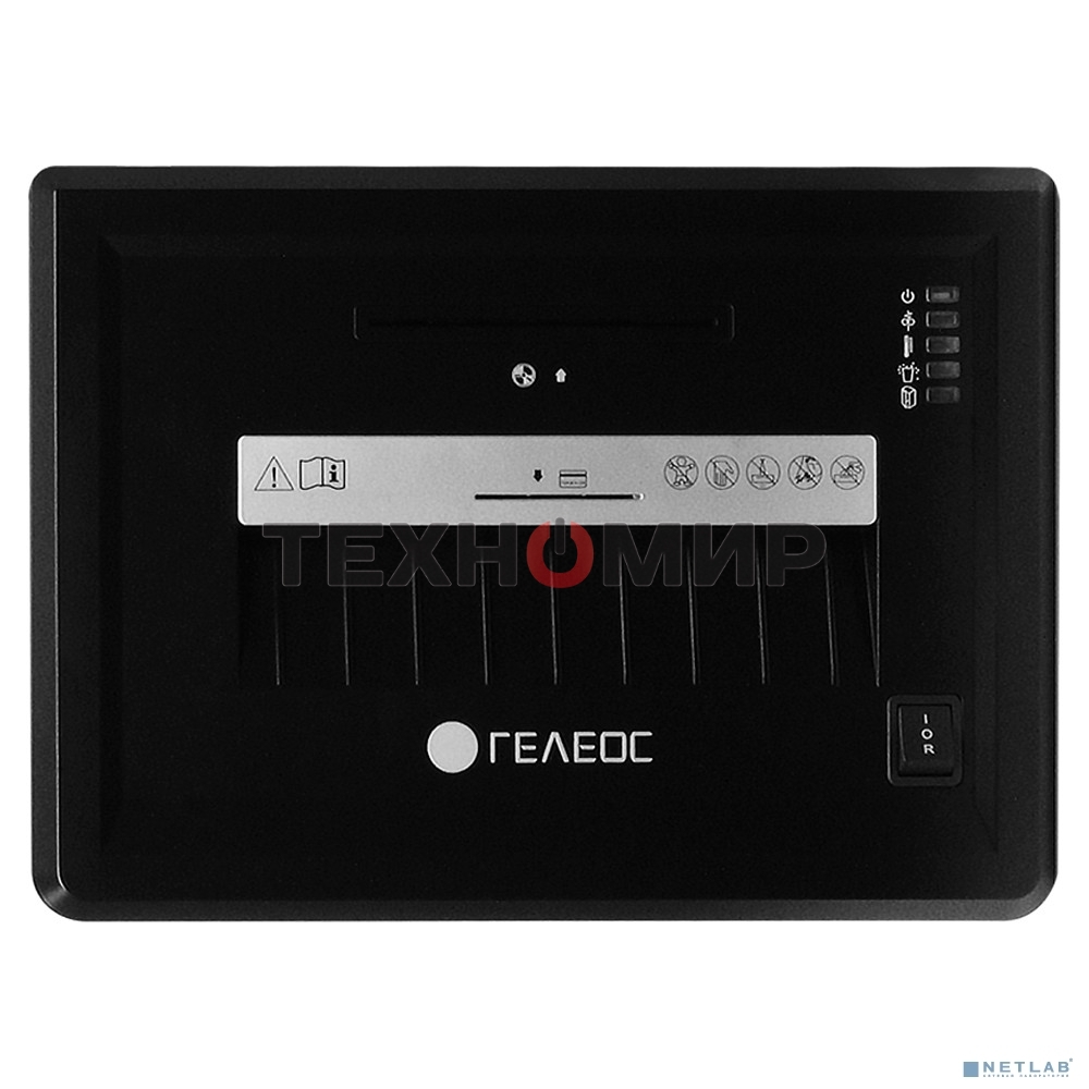 Шредер ГЕЛЕОС УМ26-2, (DIN P-2), полоса 3,9мм, 17-21 лист (70г/м2), CD/пл.карты/скрепки/скобы, 26 литров