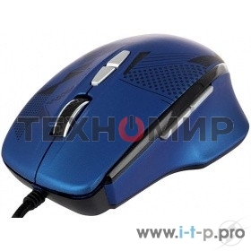 Мышь проводная Qumo Office Enigma M59 синий, 2400 dpi, USB, кнопки - 7