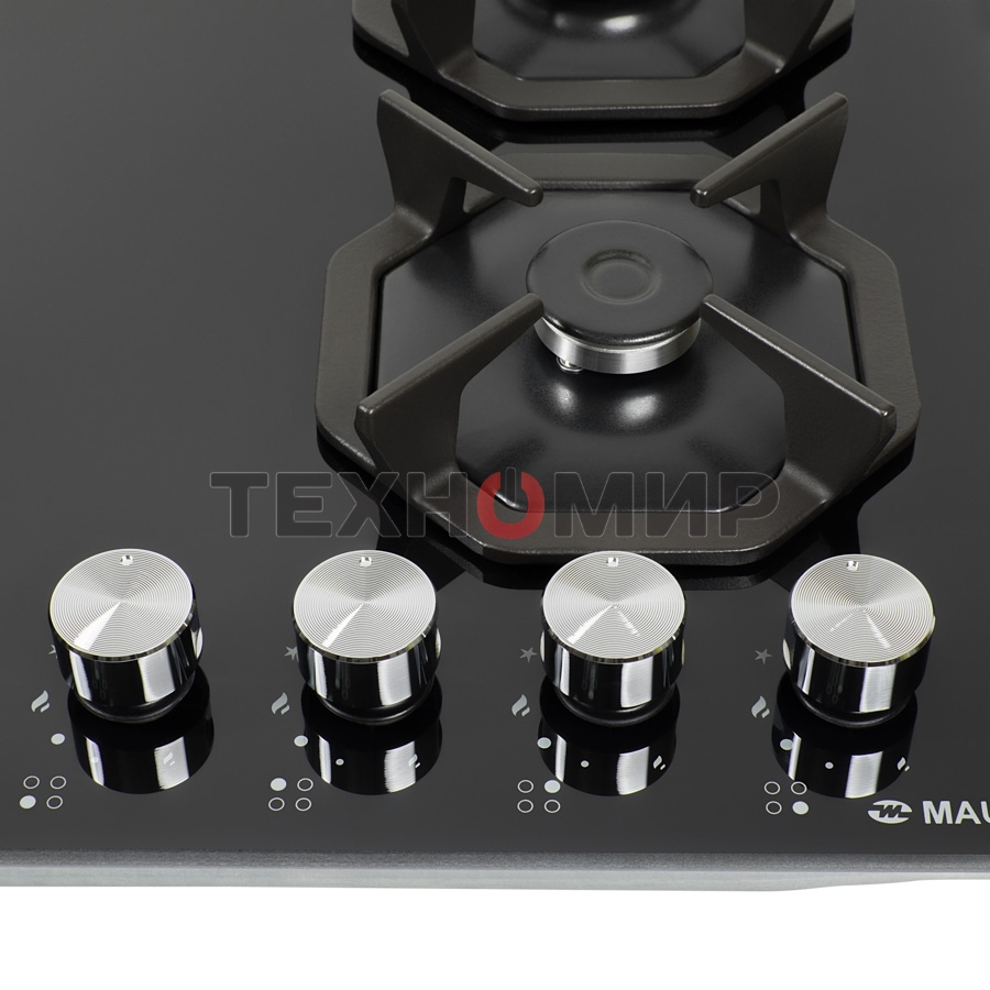 Газовая варочная панель Maunfeld EGHG.64.2CB/G, 4 конфорки, закаленное стекло, черный