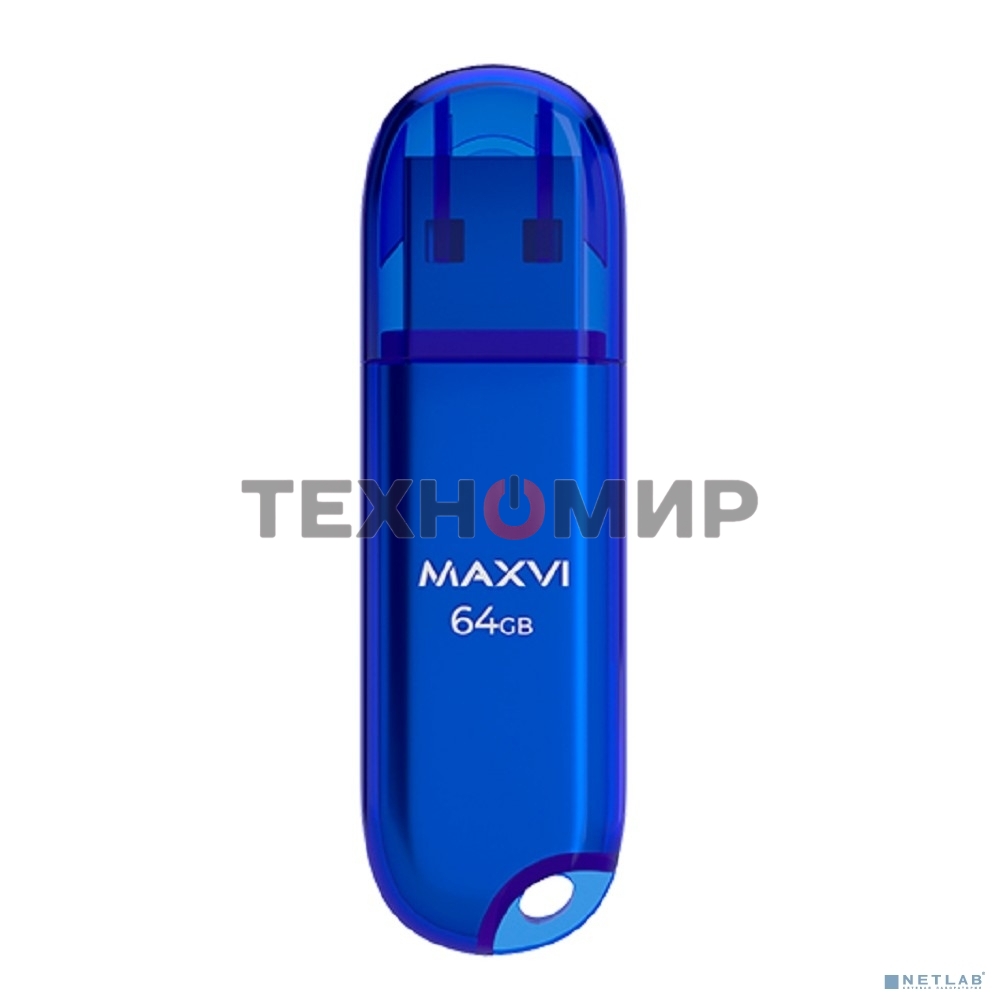 Флешка USB Maxvi P1 (FD64GBUSB20C10P1 blue), 64Gb, USB 2.0, R/W 12/5, синий