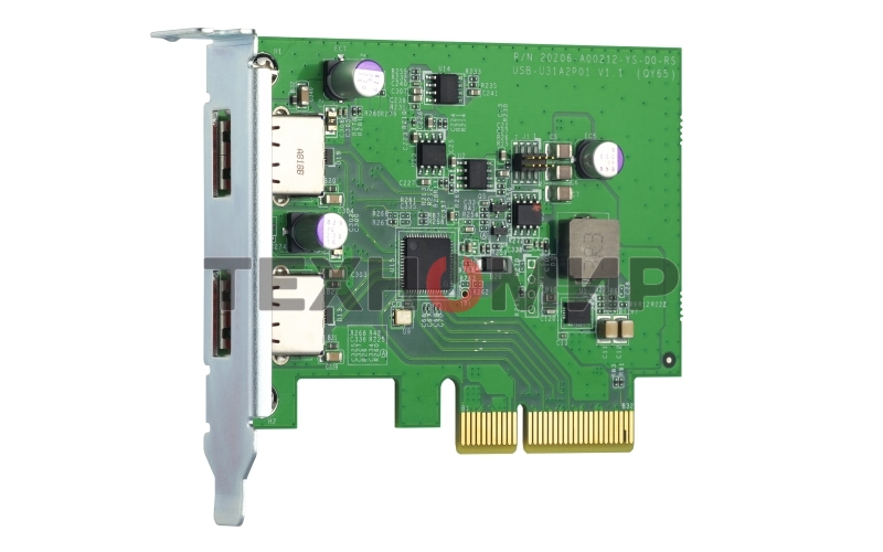 Карта расширения QNAP QXP-10G2U3A USB Dual Port Adapter, 2 x 10Gb/s USB 3.2 Gen 2, PCIe Gen3 x2