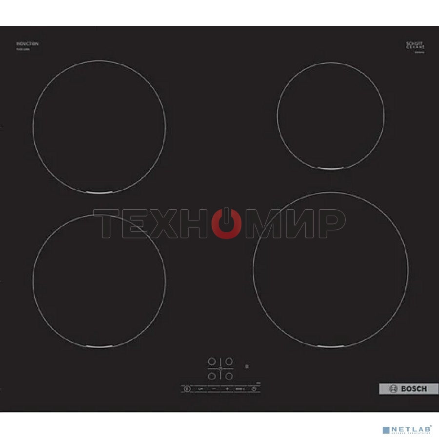 Индукционная варочная панель Bosch Serie 4 PUE611BB5E, индукционные, независимая, черный