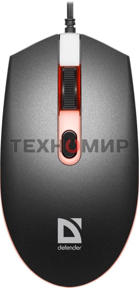 Мышь проводная Defender Dot MB-986 черный, 1600 dpi, USB, кнопки - 4