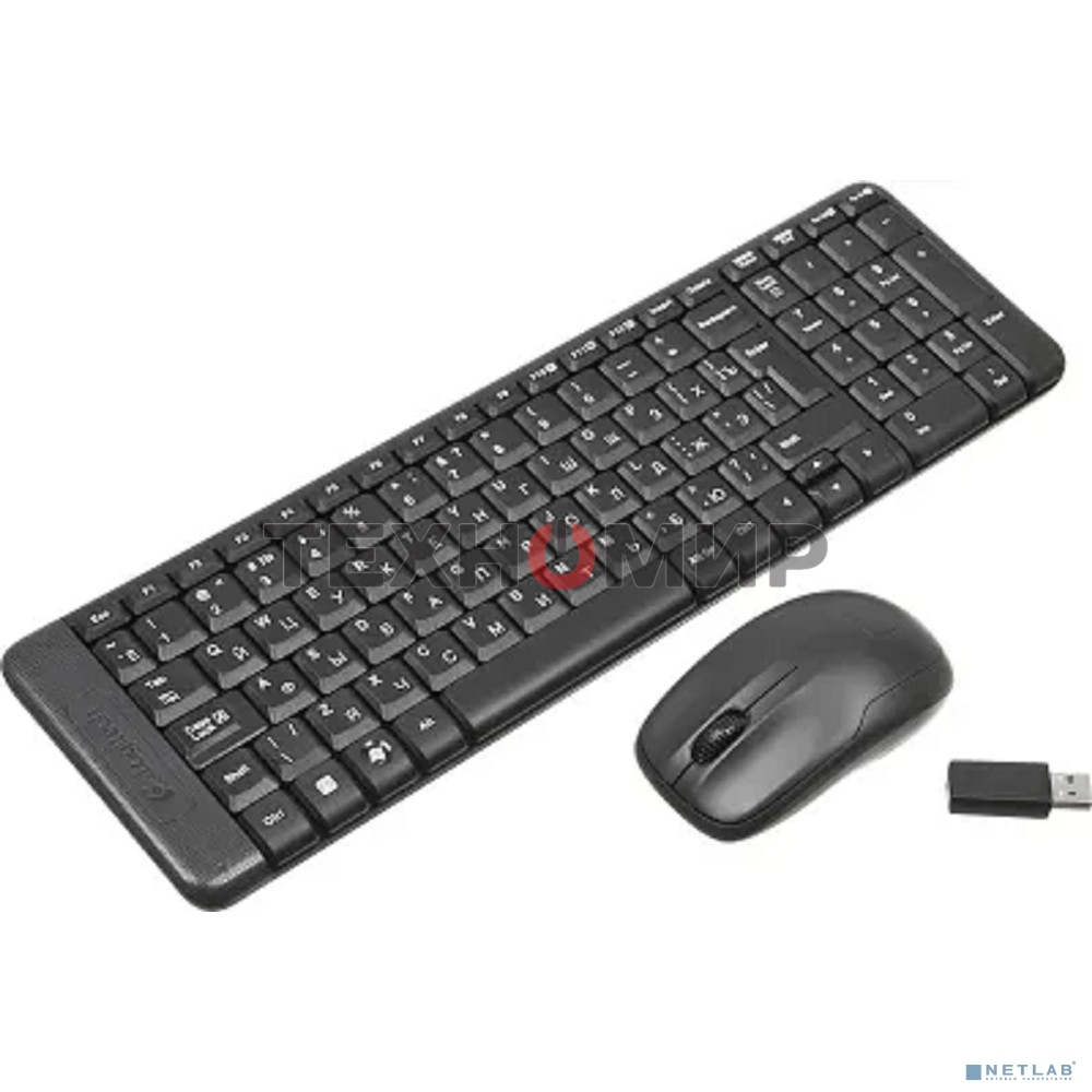 Комплект клавиатура+мышь Logitech MK220 беспроводной, USB, 1000 DPI, чёрный