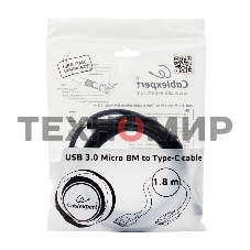 Кабель Cablexpert CCP-USB3-mBMCM-6 USB3.0 microBM/USB3.1TypeC, 1.8м, 
