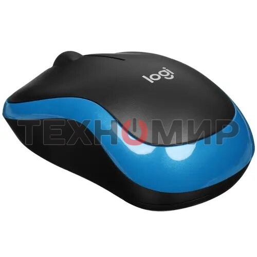Мышь беспроводная Logitech M185 синий, 1000 dpi, радиоканал, USB, кнопки - 3