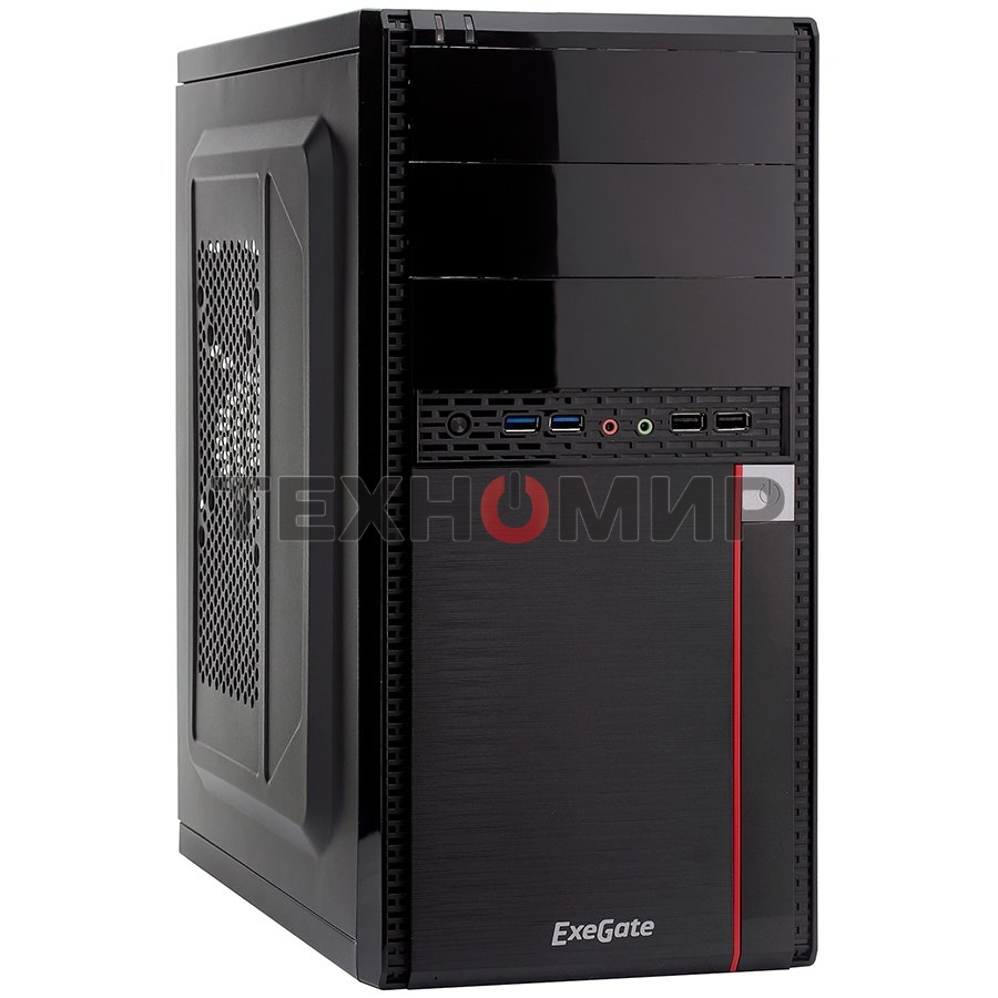 Компьютерный корпус ExeGate EX277436RUS Minitower MA-371X Black, mATX (UN450, 120мм) 2хUSB+2хUSB 3.0, Audio