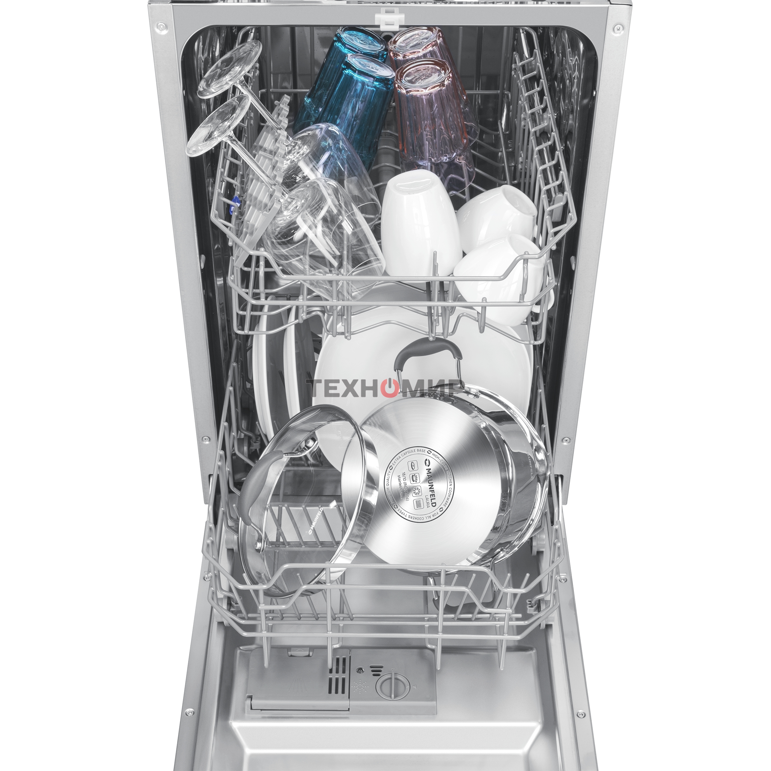 Встраиваемая посудомоечная машина Maunfeld MLP4249G02, серебристый, 44.8 см, 9 компл., 49 дБ, класс A++