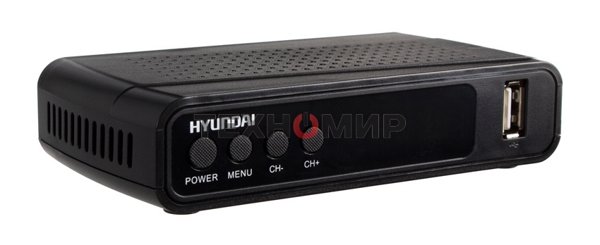 Приставка для цифрового ТВ Hyundai H-DVB520 черный, DVB-T2, DVB-T, DVB-C, HDMI, USB 2.0 х2