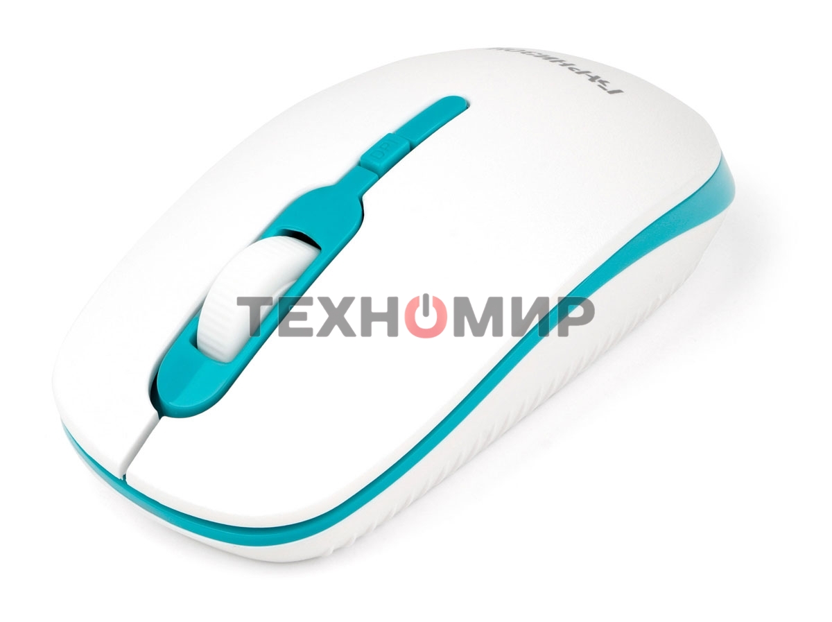 Мышь беспроводная Гарнизон GMW-460-2 белый/бирюзовый, 1600 dpi, радиоканал, USB, кнопки - 4