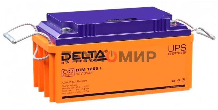 Батарея Delta DTM 1265 L (65 А\ч, 12В) свинцово- кислотный аккумулятор