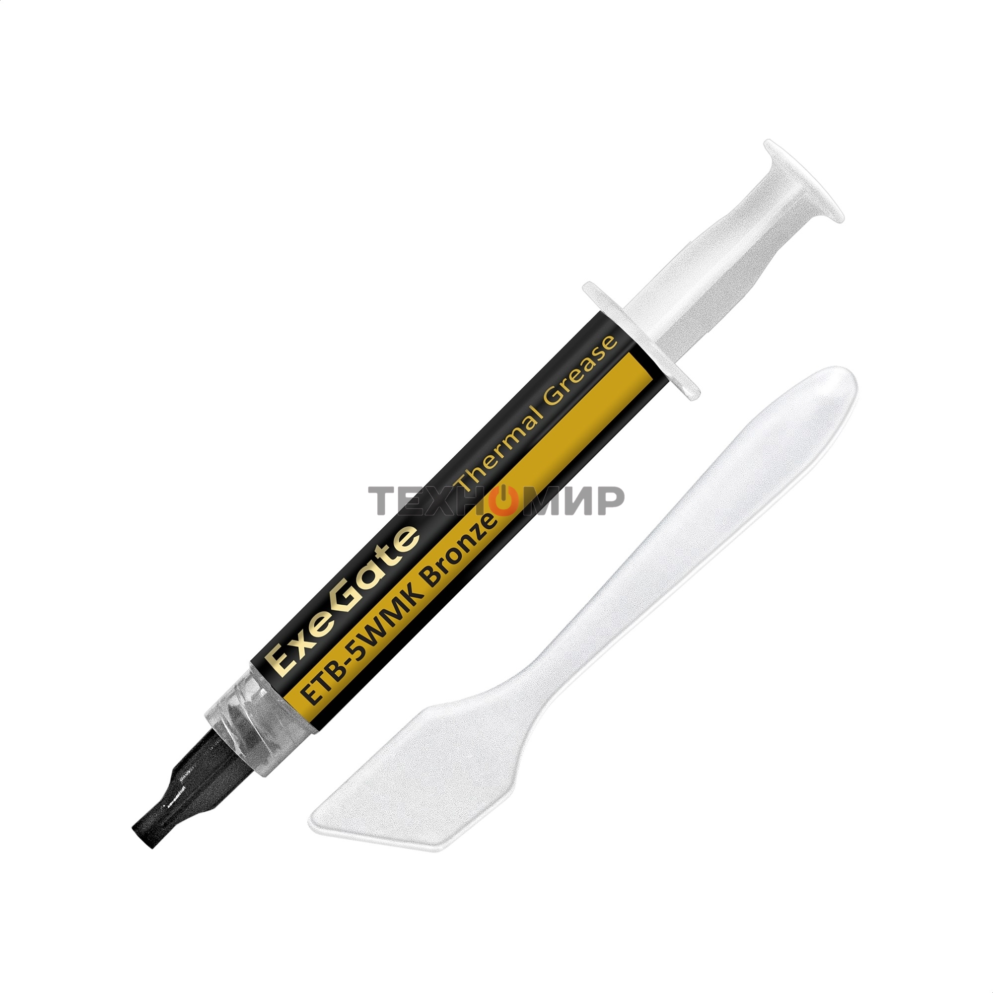Термопаста ExeGate ETb-5WMK Bronze (4,9 Вт/(м•К), 1.5г, шприц с лопаткой)