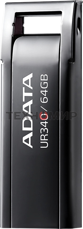 Флешка USB ADATA UR340 (AROY-UR340-64GbK), 64Gb, USB 3.2, R/W 100/30, черный