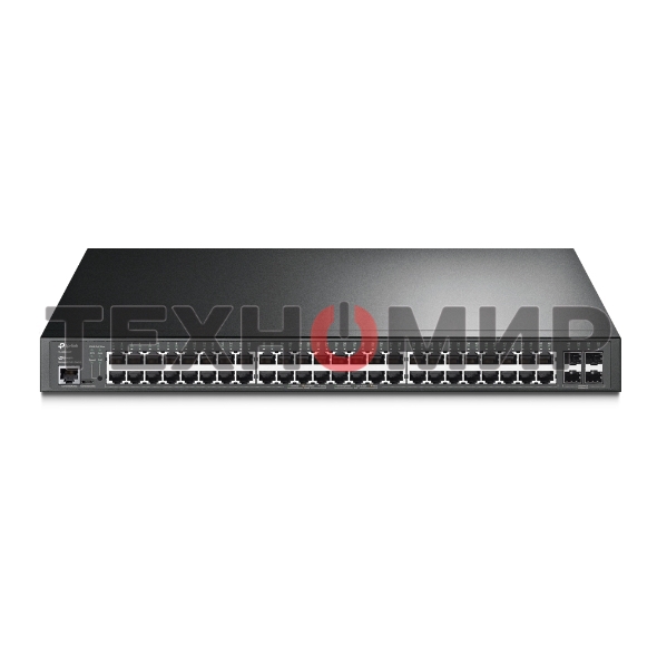 Коммутатор 48-port Gigabit PoE+ L2+ switch, 48 802.3af/at PoE+ ports, 4 Gb SFP slots, 1 RJ-45 + 1Micro-USB console ports, 348W PoE budget