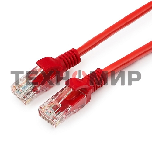 Патч-корд UTP Cablexpert cat.5e, 2м, литой, многожильный, красный