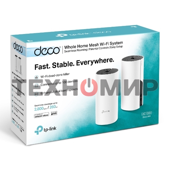 Роутер беспроводной TP-Link DECO M4 (DECO M4(2-PACK)) AC1200 10/100/1000BASE-TX (упак.:2шт)
