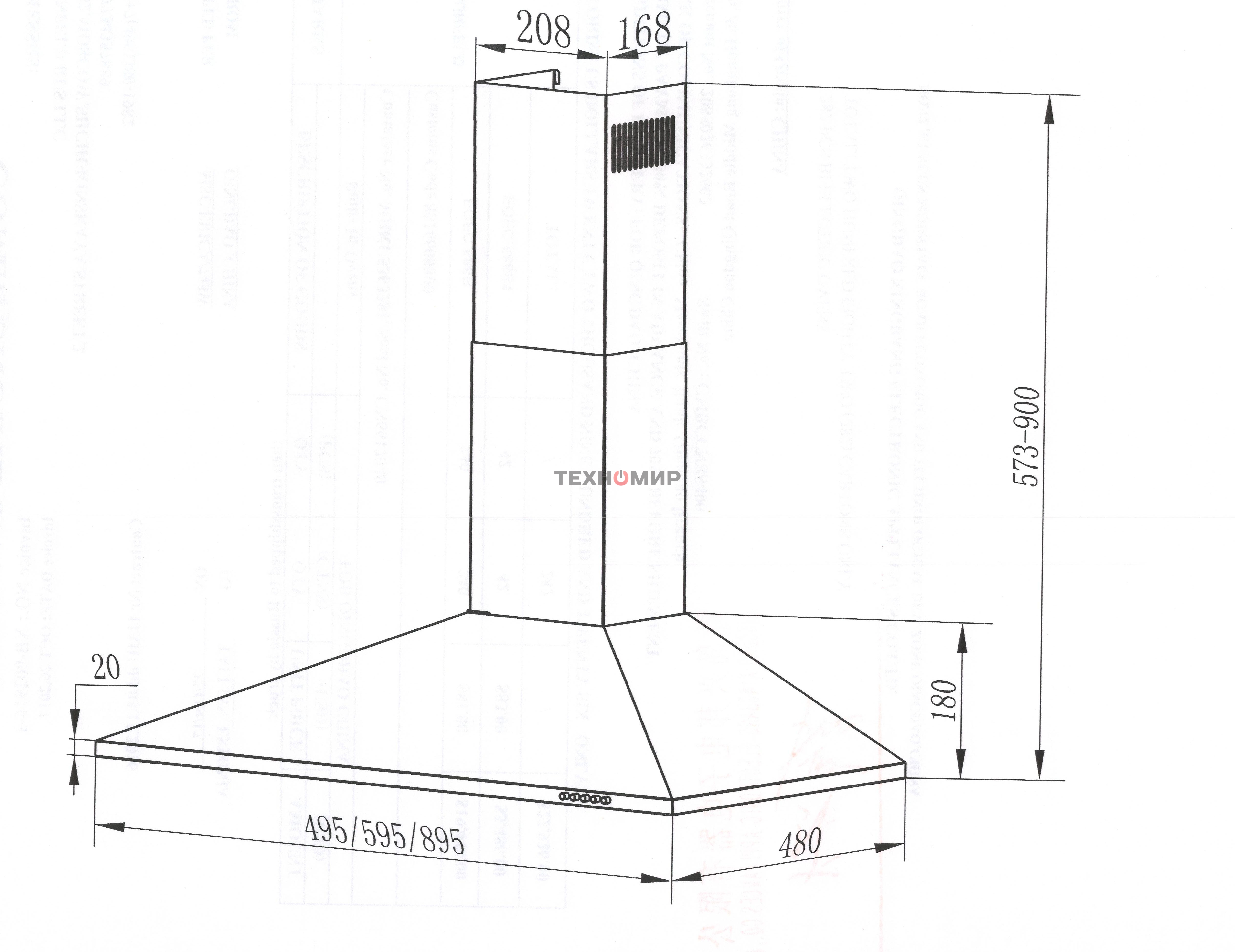 Вытяжка купольная Maunfeld Cork 60, белый, 60 см, 620 куб. м/ч, 47 дБ