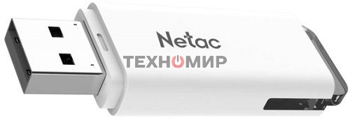 Флешка USB Netac U185 (NT03U185N-032G-20WH), 32Gb, USB 2.0, R/W 25/10, белый/серый