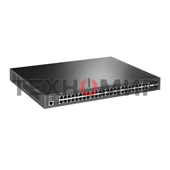 Коммутатор 48-port Gigabit PoE+ L2+ switch, 48 802.3af/at PoE+ ports, 4 Gb SFP slots, 1 RJ-45 + 1Micro-USB console ports, 348W PoE budget