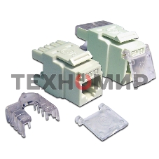 Модуль Keystone, RJ45, кат.6, UTP, 180 градусов, со шторкой, белый