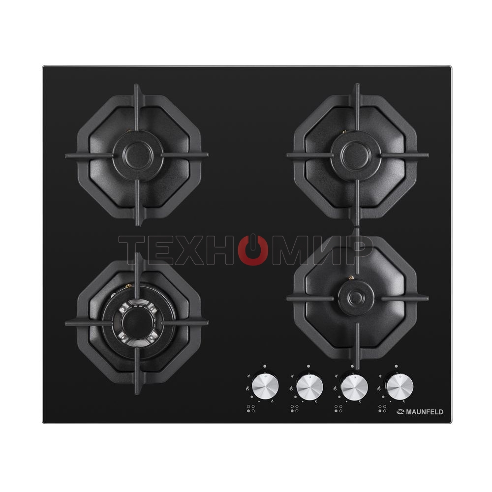 Газовая варочная панель Maunfeld EGHG.64.23CB/G, 4 конфорки, закаленное стекло, черный