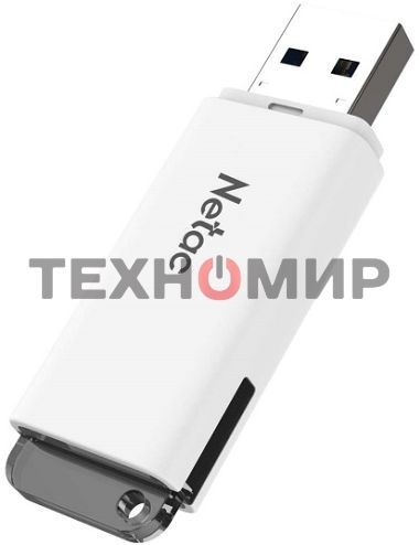 Флешка USB Netac U185 (NT03U185N-032G-20WH), 32Gb, USB 2.0, R/W 25/10, белый/серый