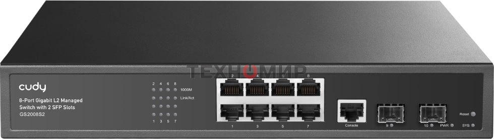 Коммутатор Cudy GS2008S2 (L2) 8x1 Гбит/с 2SFP управляемый