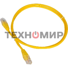 Патч-корд TWT UTP cat.5e, с заливными колпачками, 1.5 м, желтый