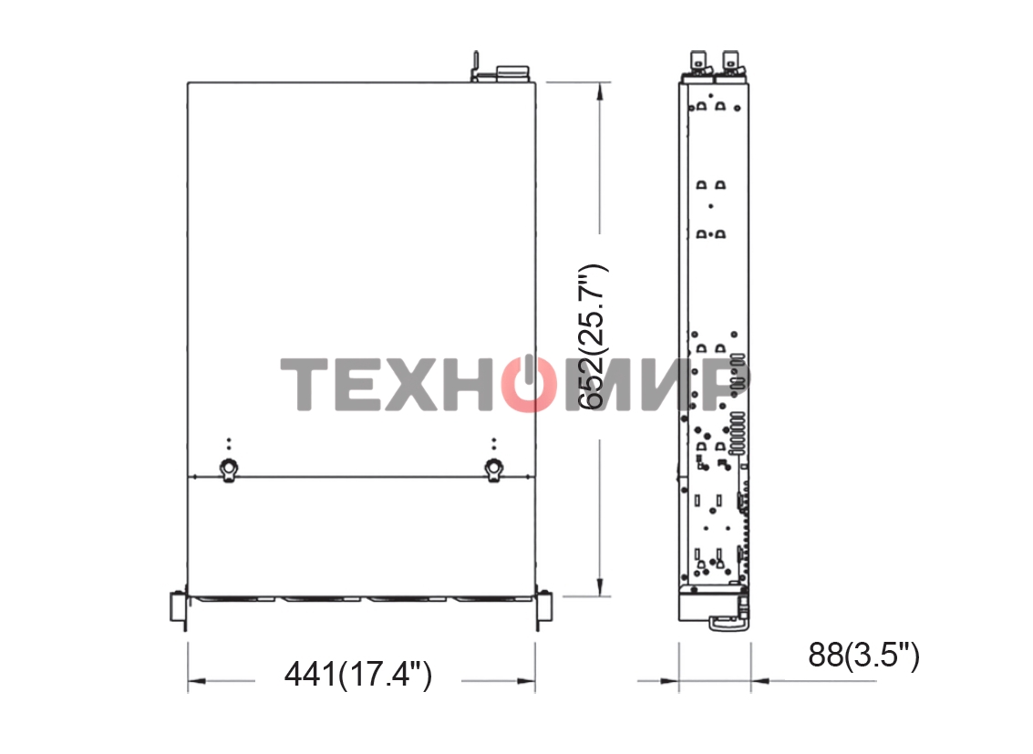Серверный корпус Ablecom 2U CS-R29-04P E-ATX, ATX, Micro-ATX, Mini-ITX MBs; 12 x 3.5'' hs + 2 x 2.5'' hs rear; 800 Wt CRPS(1+1); no rails
