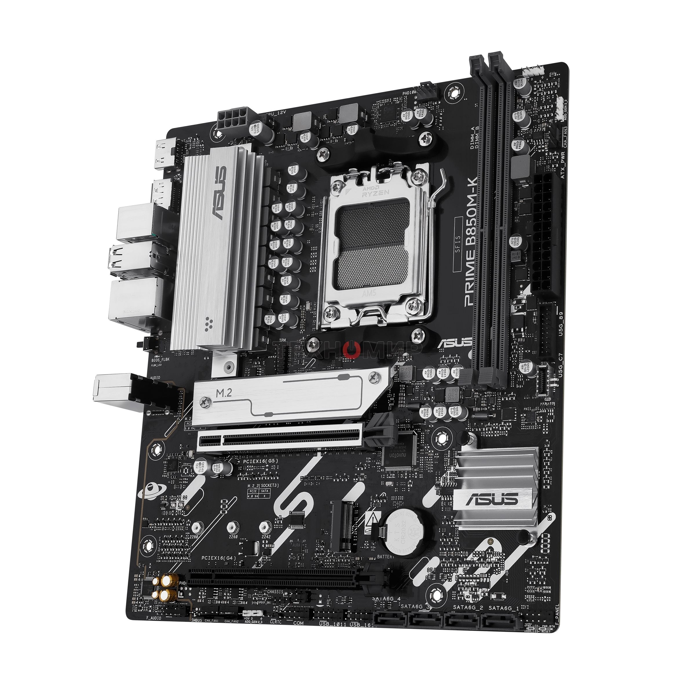 Материнская плата ASUS PRIME B850M-K, AM5, AMD B850, 2xDDR5, 4xSATA, 2xM.2, 1xPCIe 5.0 x16, 1xPCIe 4.0 x8, 1xDP, 1xHDMI, 1x2.5Gb LAN, 2xUSB-A 10Gbps, 2xUSB-A 5Gbps, 4xUSB-A 2.0, 1xPS/2, 3x3.5 мм, 7.1, mATX