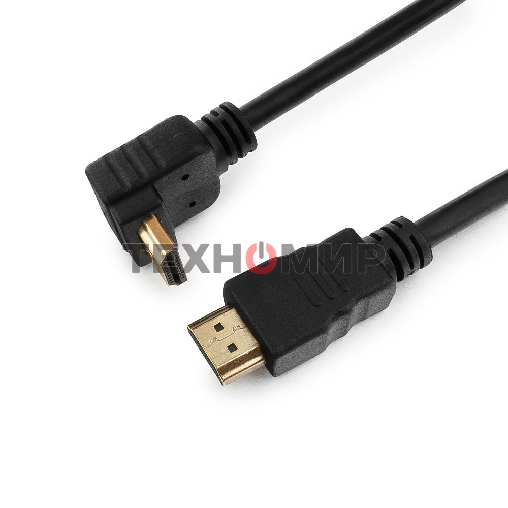 Кабель Cablexpert HDMI CC-HDMI490-10, 19M/19M, v2.0, медь, позол.разъемы, экран, угловой, 3м, черный, пакет