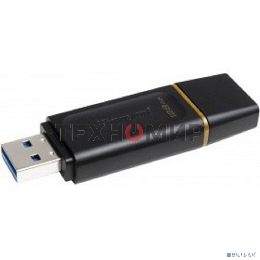 Флешка USB Kingston DataTraveler Exodia (DTX/128GB), 128Gb, USB 3.2 Gen 1, R/W 200/60, черный/желтый