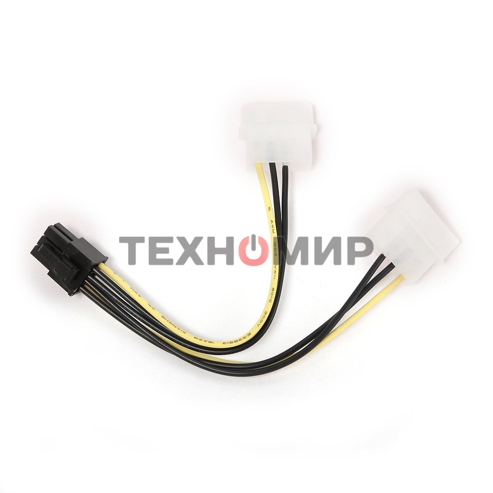 Кабель Gembird Разветвитель питания, 2xMolex->PCI-E 6pin, для подкл. в/к к б/п
