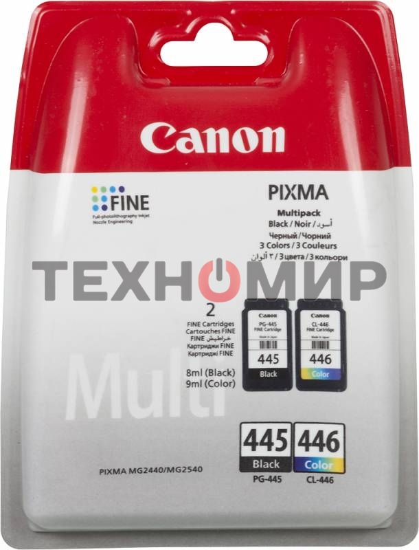 Картридж струйный Canon PG-445/CL-446 (8283B004), для Canon PIXMA MG2540, PIXMA MG2440, 4 цвета, 180 стр.