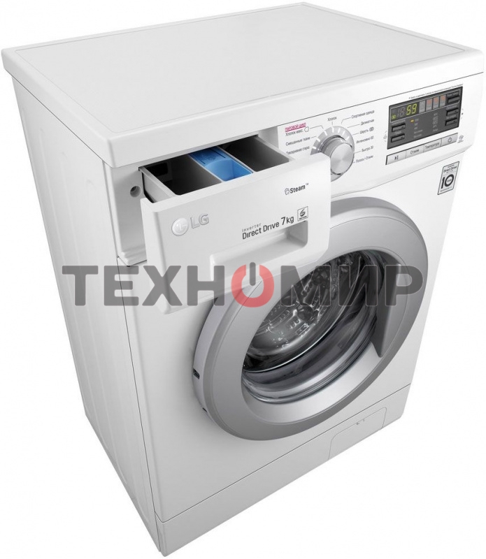 Стиральная машина LG F1296HDS1 белый, загрузка фронтальная 7 кг, 1200 об/мин., класс: А