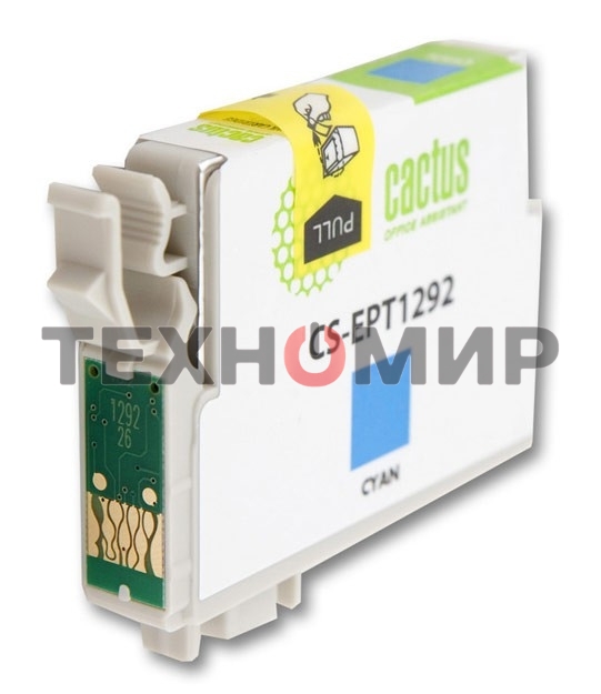 Картридж струйный Cactus CS-EPT1292 (T1292) голубой (10 мл) для Epson Stylus Office B42/BX305/BX305F/BX320/BX525/BX625/SX420/SX425