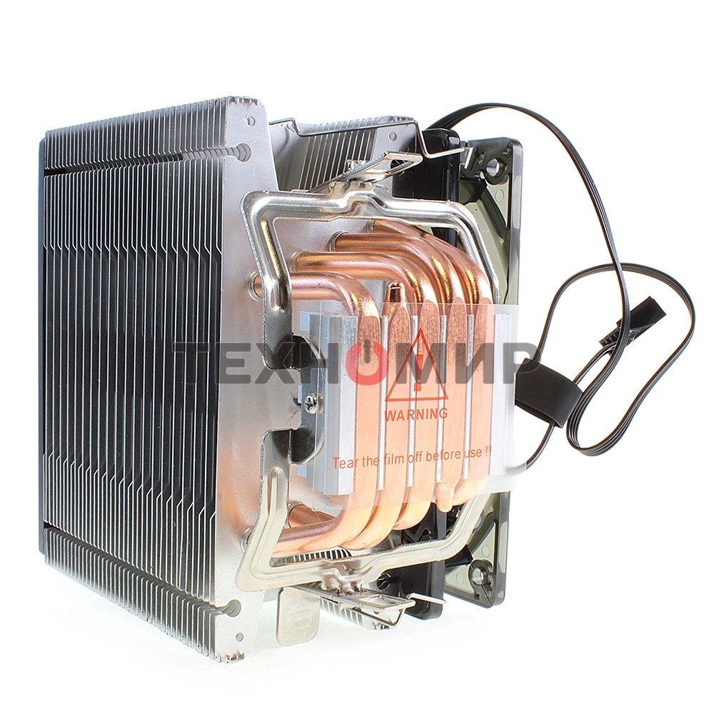 Кулер для процессора Crown CM-5 прозрачный/черный, 120 мм, 1500 об/мин, 30.8 дБ, 4 pin, 187 Вт, 148 мм