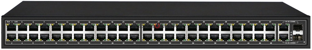 Коммутатор Osnovo SW-64822(700W) 48 портовый PoE коммутатор, 48*10/100 Base-T PoE, 2*GE Combo Uplink, PoE на порт до 30W, суммарная мощность PoE до 700W