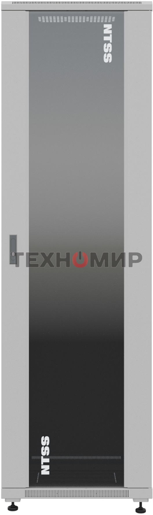Шкаф серверный NTSS Премиум (NTSS-R42U6060GS) напольный 42U 600x600 мм пер. дв. стекл. металл 900 кг серый IP20 сталь